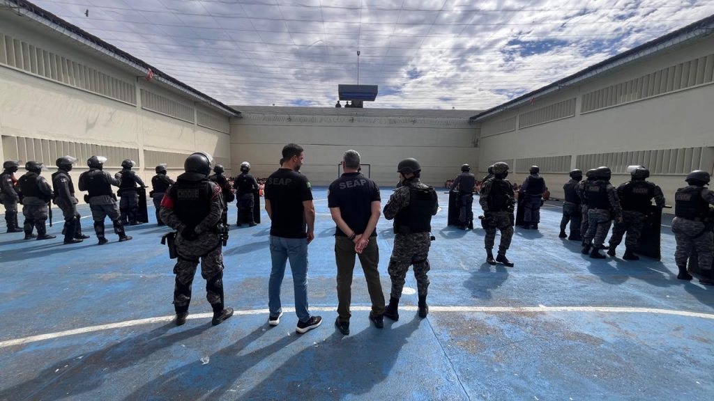 Seap, integrada com as forças de segurança, realiza operação de revista na Unidade Prisional do Puraquequara