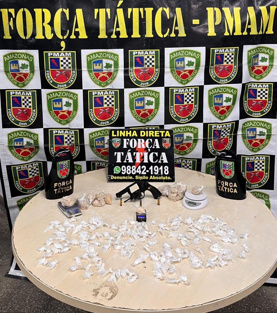 Polícia Militar do Amazonas apreende drogas e arma de fogo durante ação da Força Tática na zona leste da capital