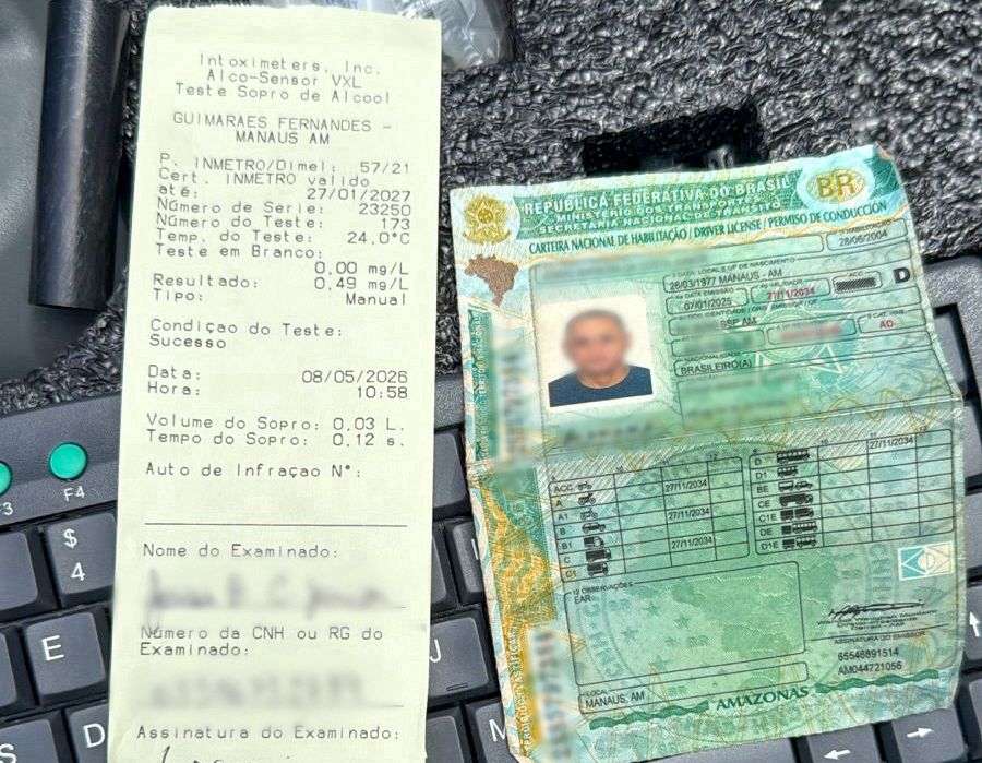 Operação Segurança Presente: Detran-AM flagra condutor embriagado e outro com CNH incompatível com veículo