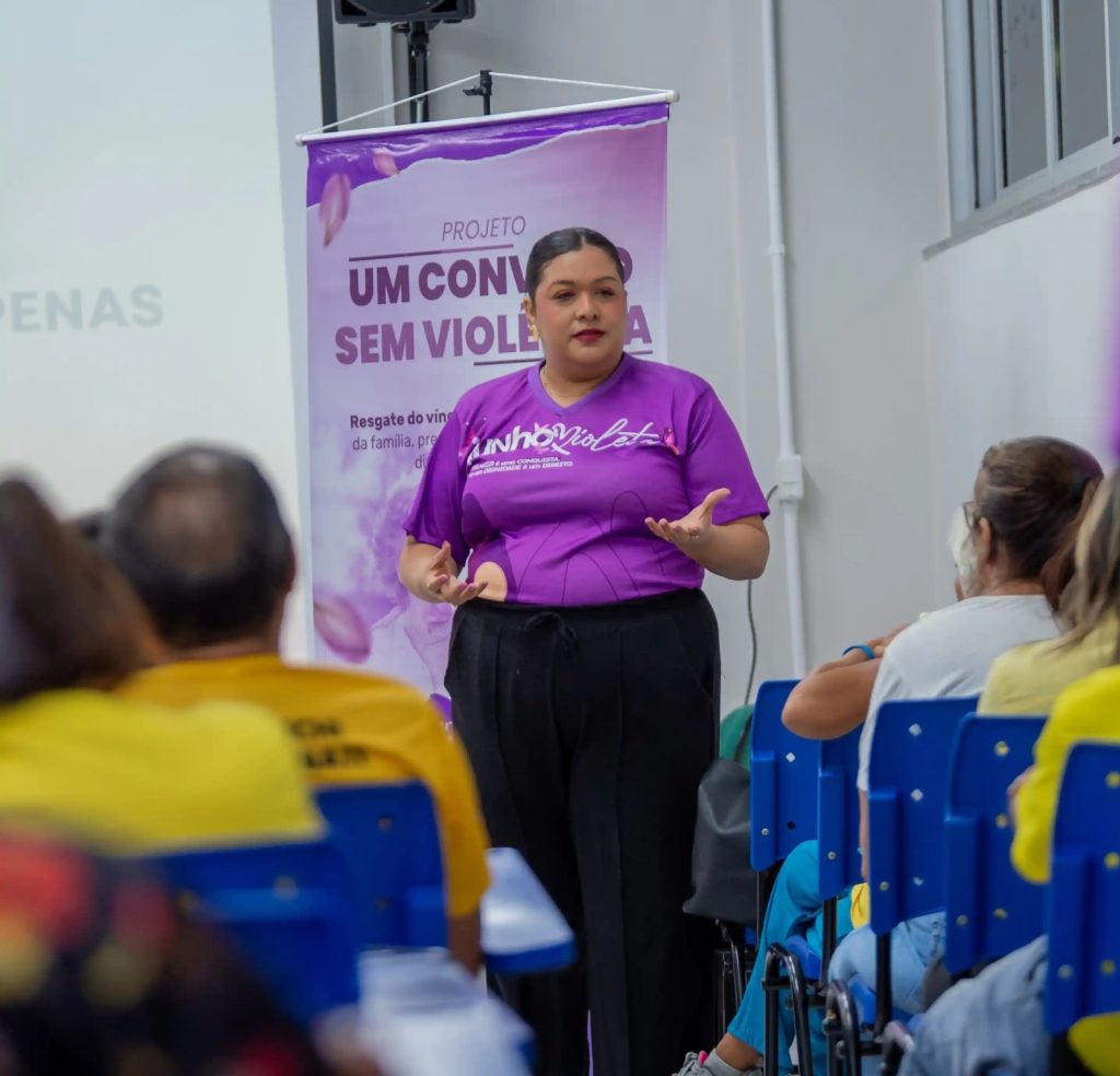 Junho Violeta: Sejusc leva debate sobre projeto ‘Um Convívio Sem Violência’ a FUnATI